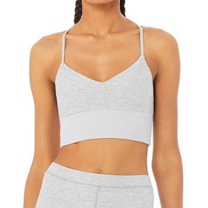 Gray Alosoft Lavish sports bra in Zinc Heather